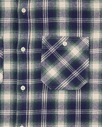 Edwin L/S Work Shirt - Navy / Green | Edwin Shirts | JEANSTORE