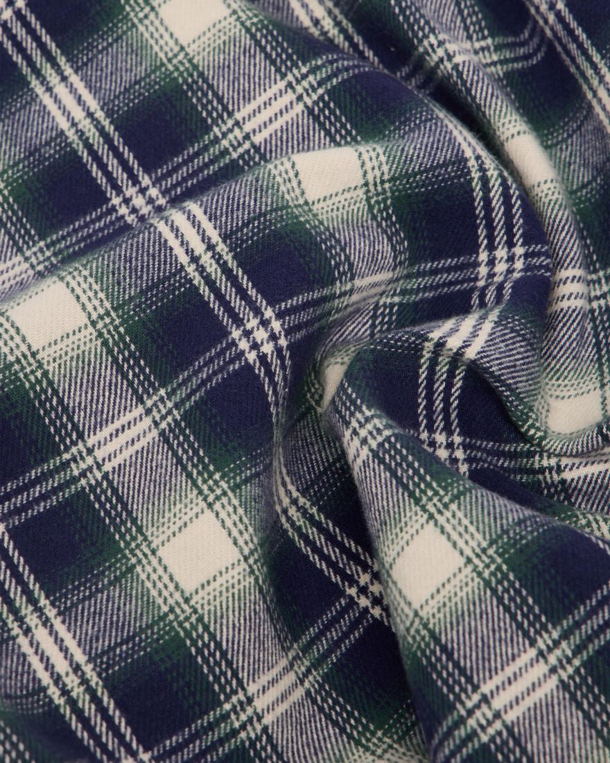 Edwin L/S Work Shirt - Navy / Green | Edwin Shirts | JEANSTORE