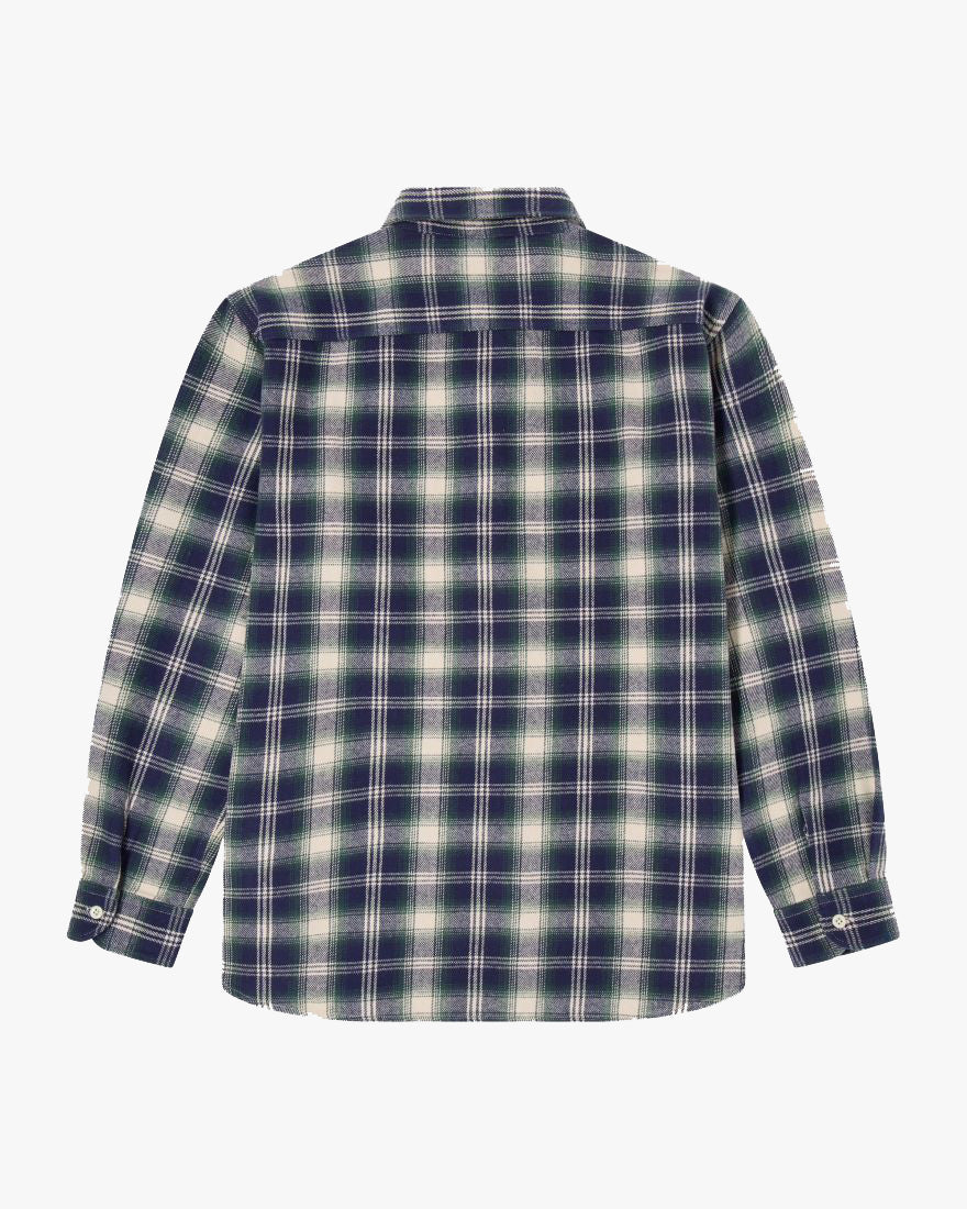 Edwin L/S Work Shirt - Navy / Green | Edwin Shirts | JEANSTORE