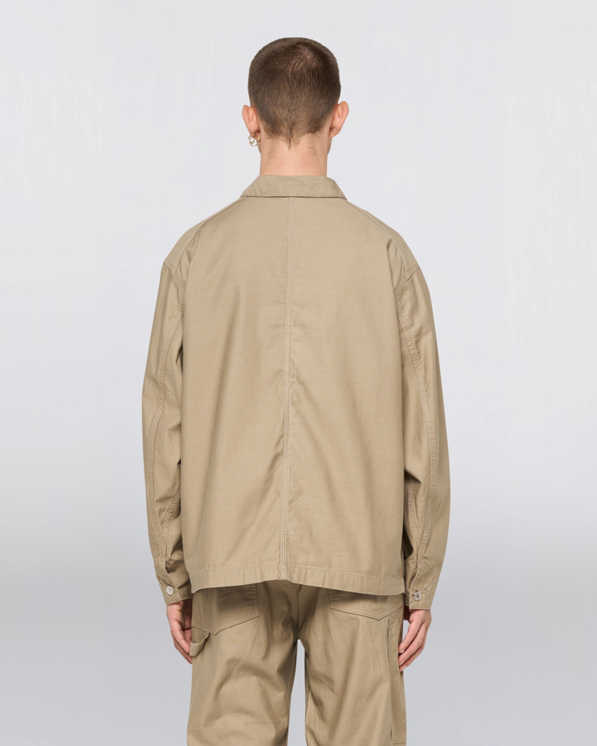 Edwin Military Cloth Back Satin Coverall - Beige Garment Washed
