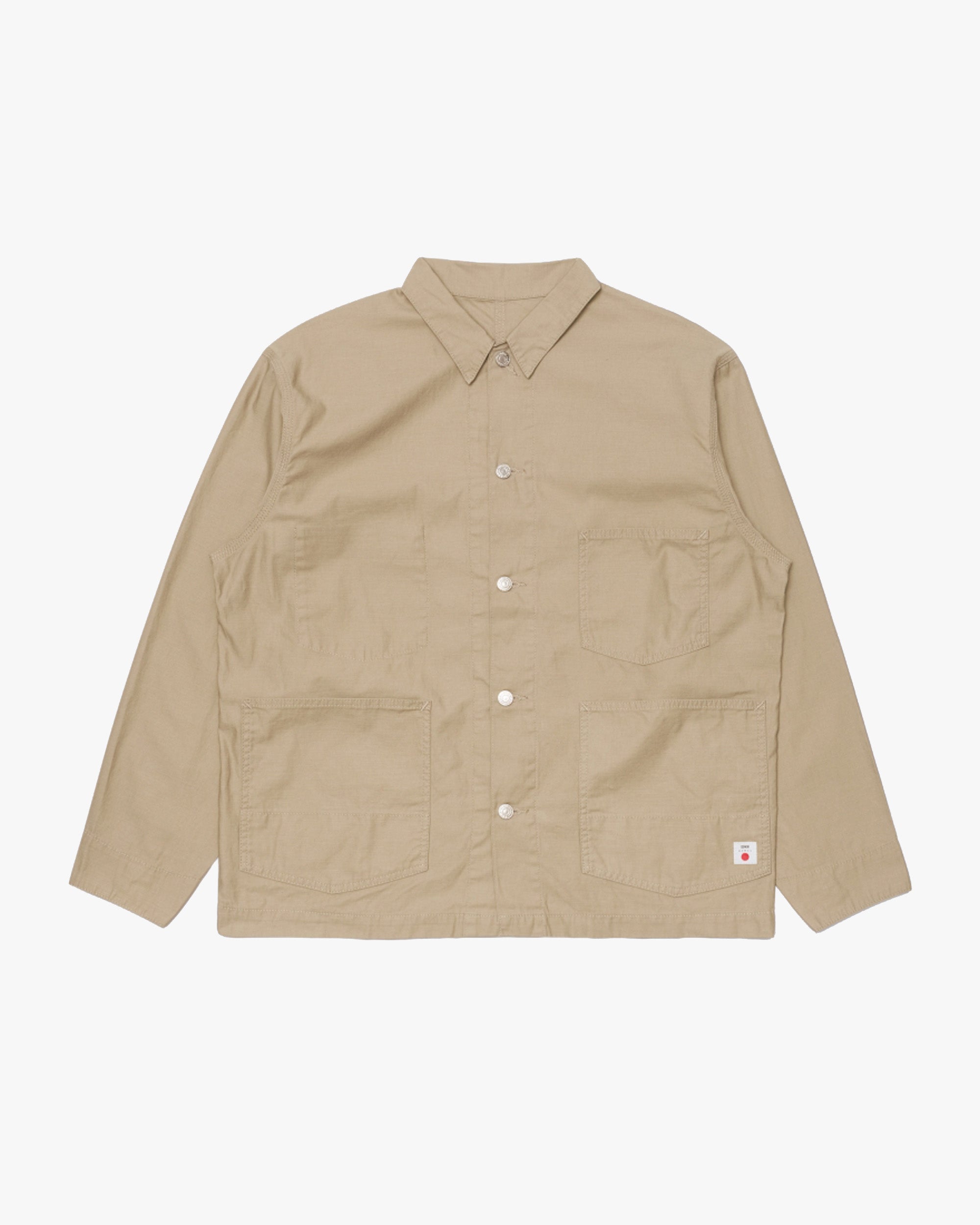Edwin Military Cloth Back Satin Coverall - Beige Garment Washed
