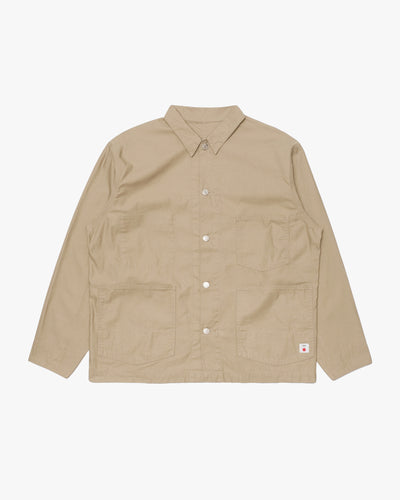 Edwin Military Cloth Back Satin Coverall - Beige Garment Washed