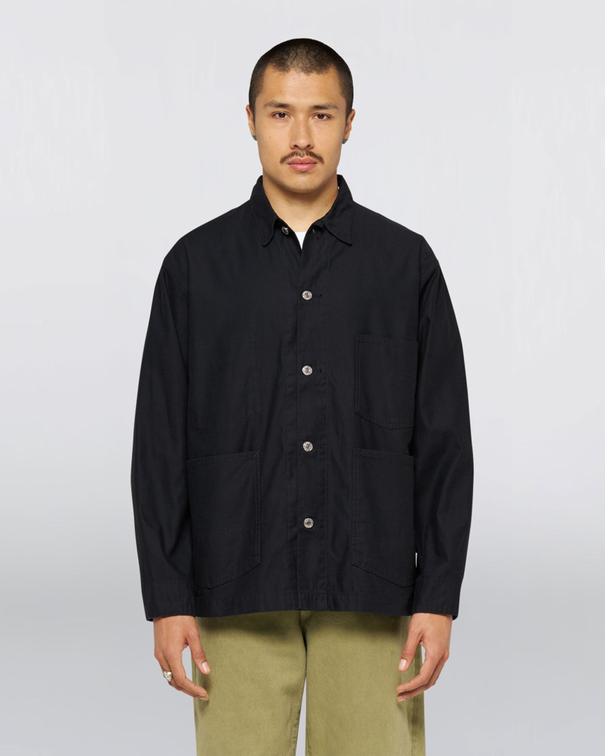 Edwin Military Cloth Back Satin Coverall - Black Garment Washed