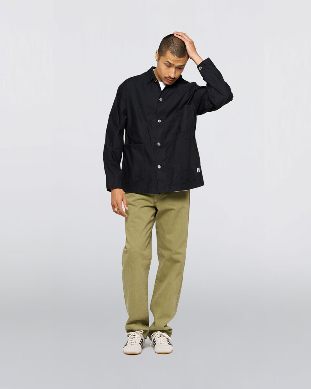 Edwin Military Cloth Back Satin Coverall - Black Garment Washed