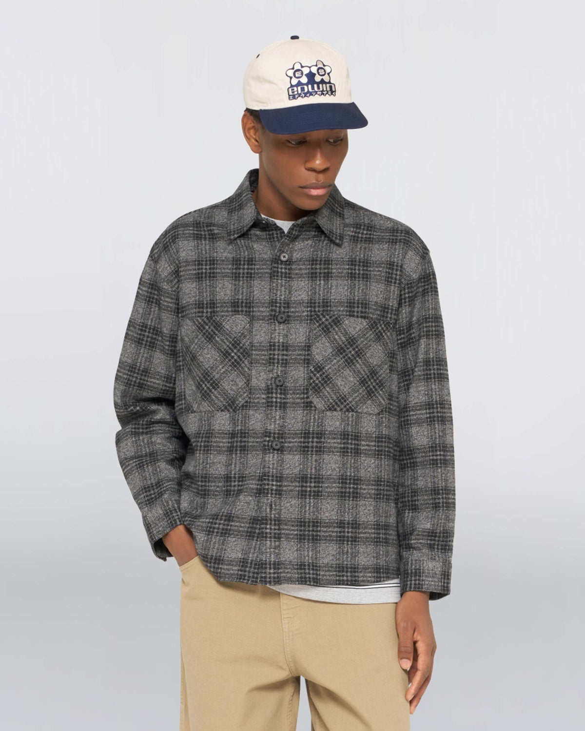 Edwin Ace Shirt - Black / Grey Garment Washed | Edwin Shirts | Jeanstore