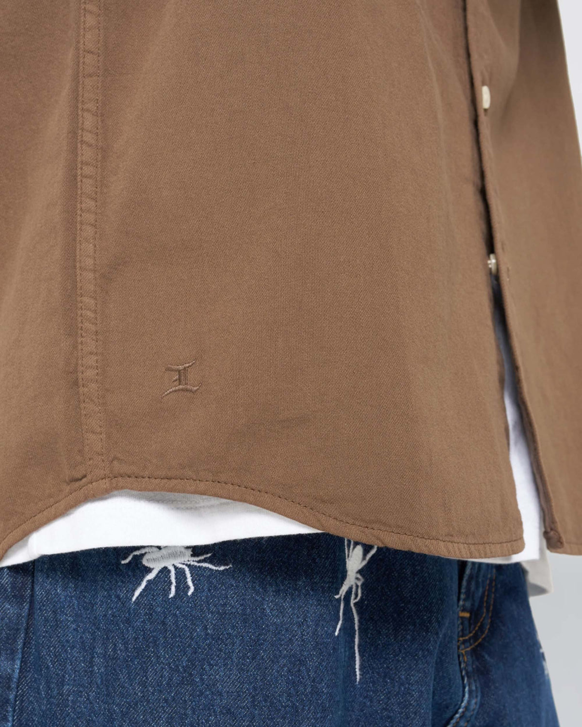 Edwin Arlo L/S Shirt - Rain Drum Garment Dyed