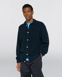 Edwin Gemini Cardigan - Navy Garment Washed