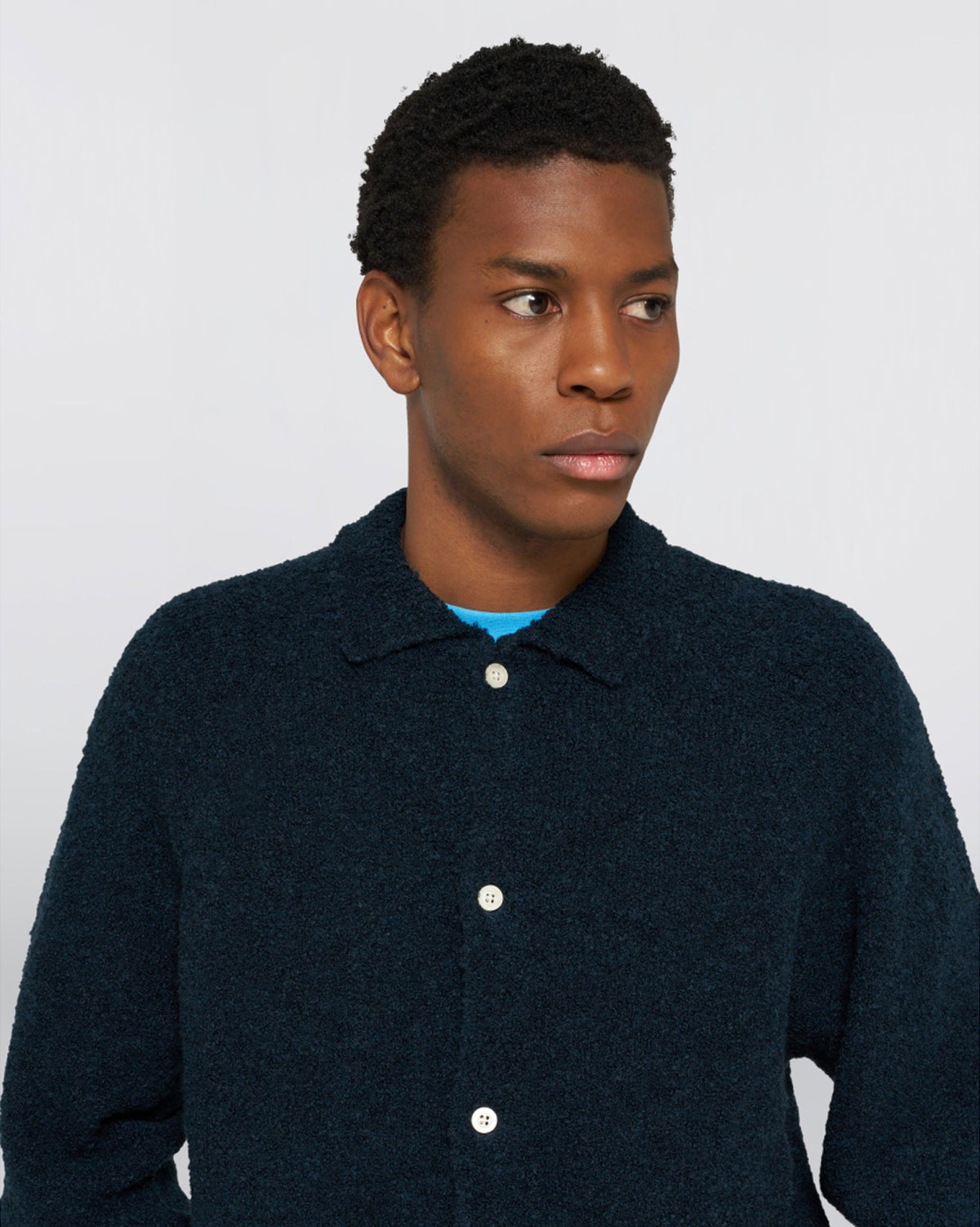 Edwin Gemini Cardigan - Navy Garment Washed