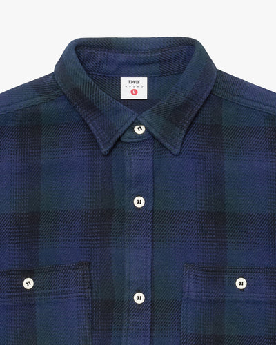Edwin L/S Work Shirt - Green Garment Washed