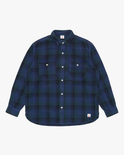 Edwin L/S Work Shirt - Green Garment Washed