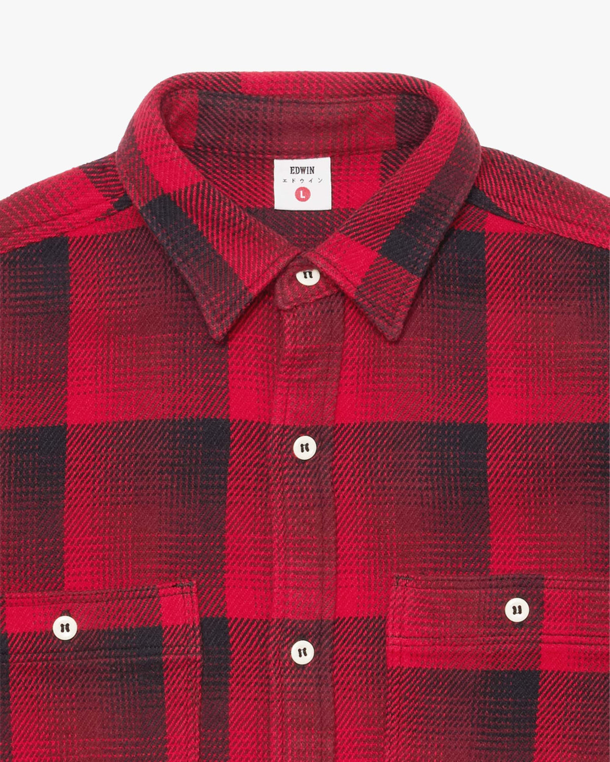 Edwin L/S Work Shirt - Red Garment Washed | Edwin Shirts | Jeanstore