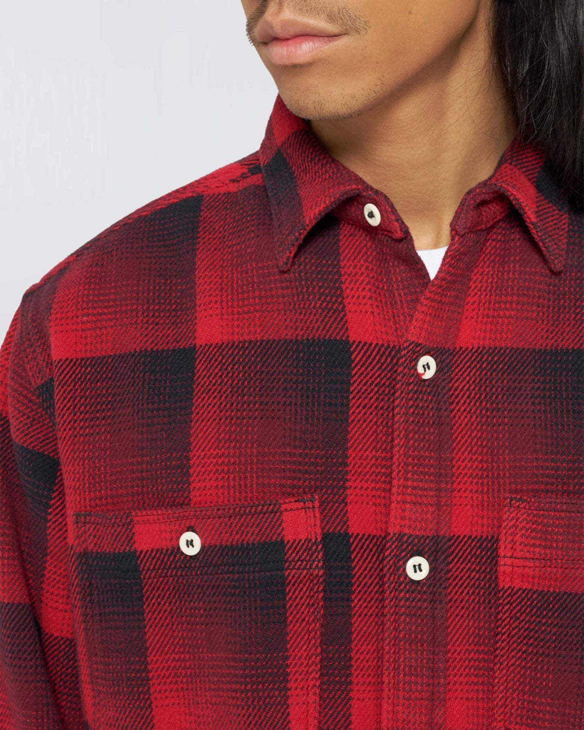 Edwin L/S Work Shirt - Red Garment Washed | Edwin Shirts | Jeanstore