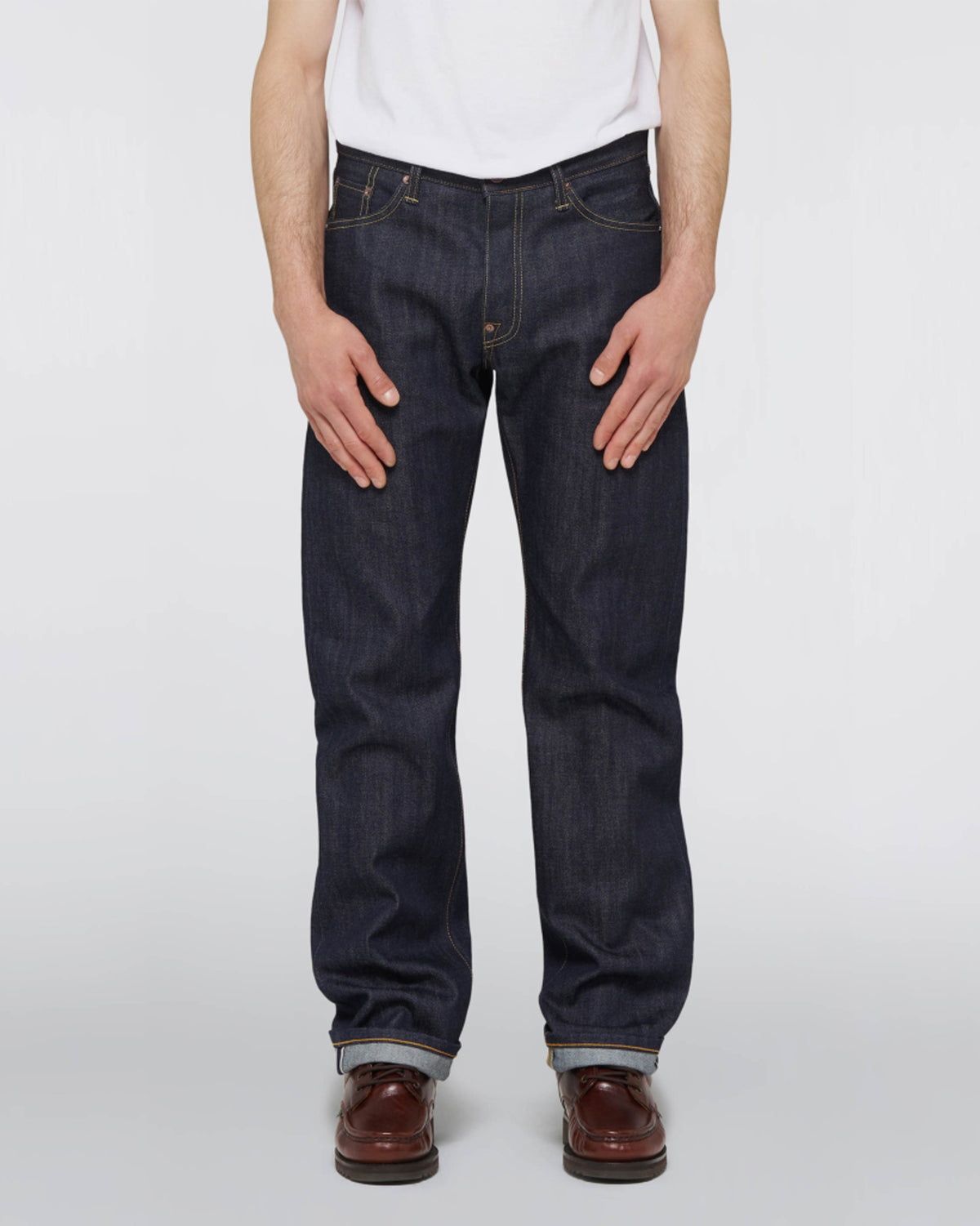Edwin Made in Japan Nashville Loose Mens Jeans - 14oz Red Listed Selvage Denim / Blue Unwashed