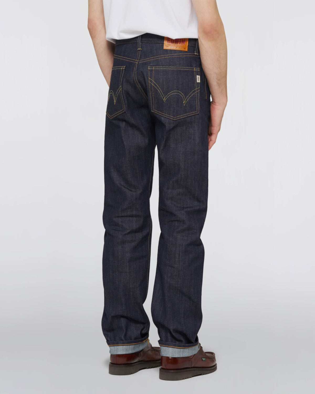 Edwin Made in Japan Nashville Loose Mens Jeans - 14oz Red Listed Selvage Denim / Blue Unwashed