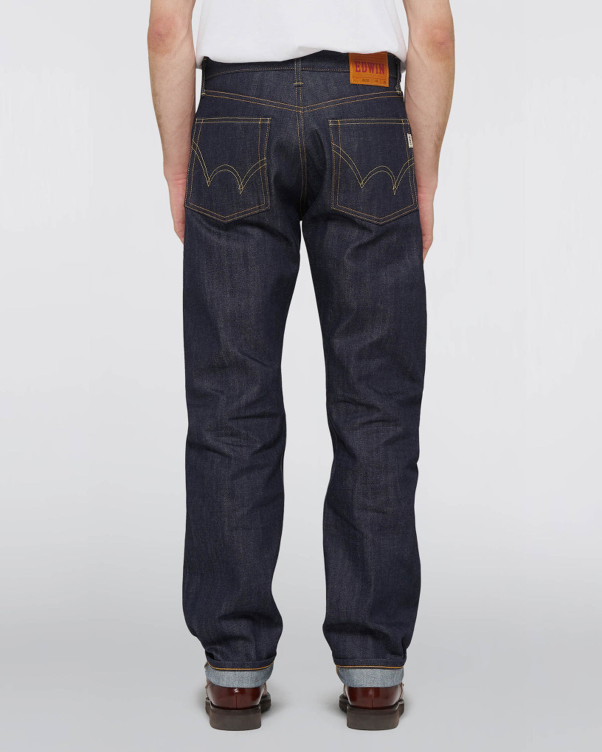 Edwin Made in Japan Nashville Loose Mens Jeans - 14oz Red Listed Selvage Denim / Blue Unwashed