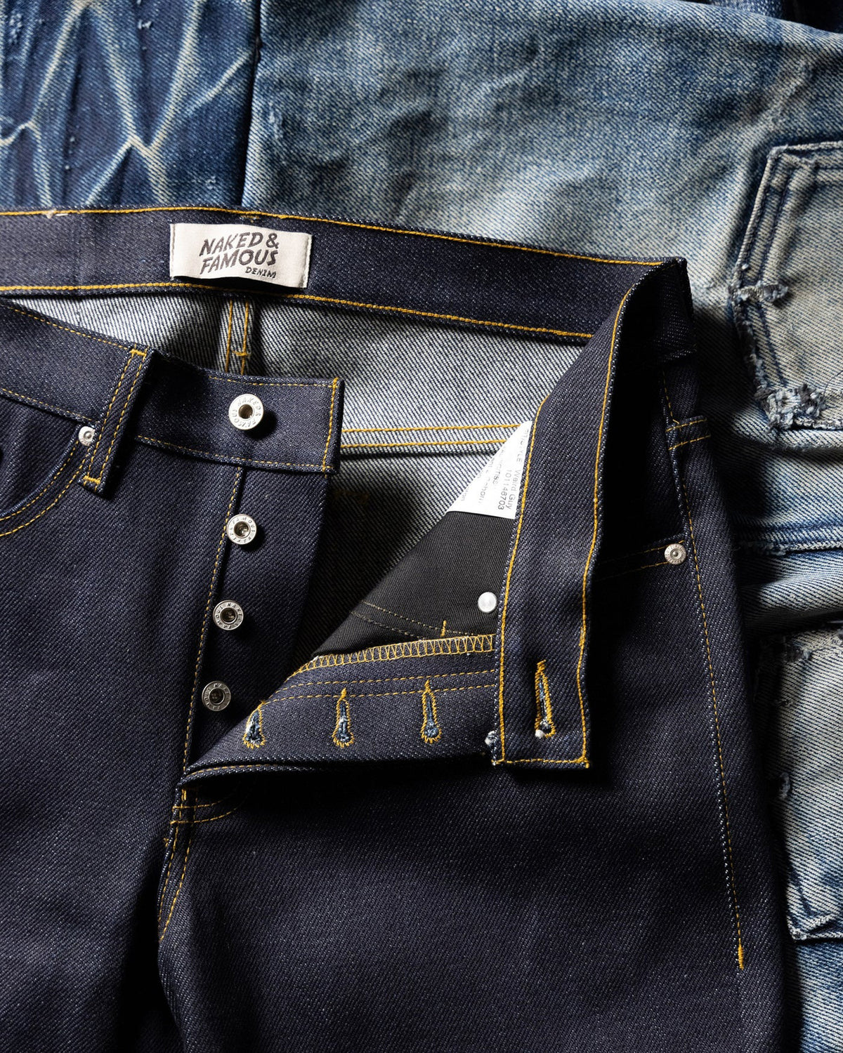 Naked & Famous Denim Easy Guy Relaxed Tapered Mens Jeans - Elephant 2 Reborn