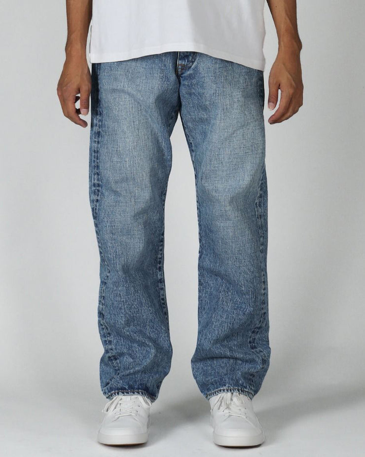 Japan Blue J501 14.8oz US Cotton Loose Straight Selvedge Mens Jeans - Light Indigo
