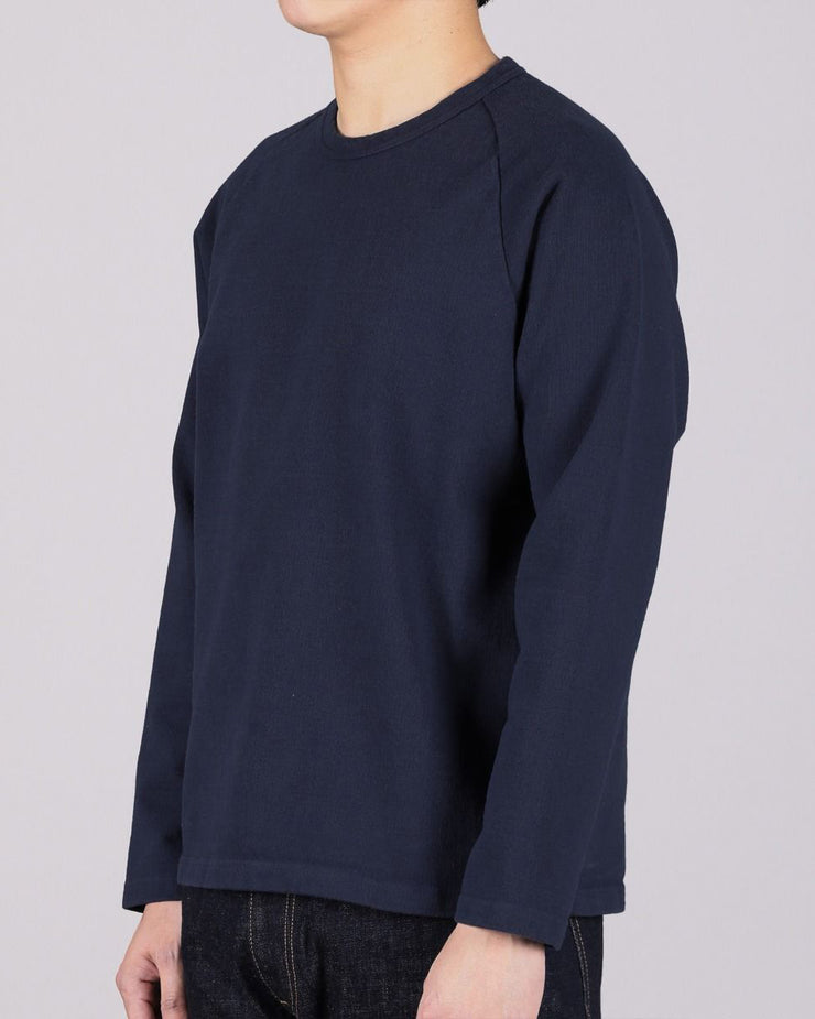 Japan Blue JBKN1001 Inlay Heavyweight L/S Tee - Navy | Japan Blue T Shirts | JEANSTORE