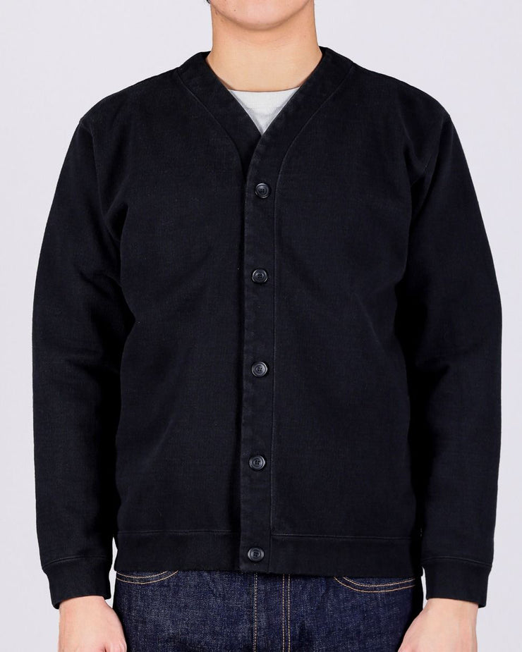 Japan Blue JBKN1002 Inlay Heavyweight Cardigan - Black