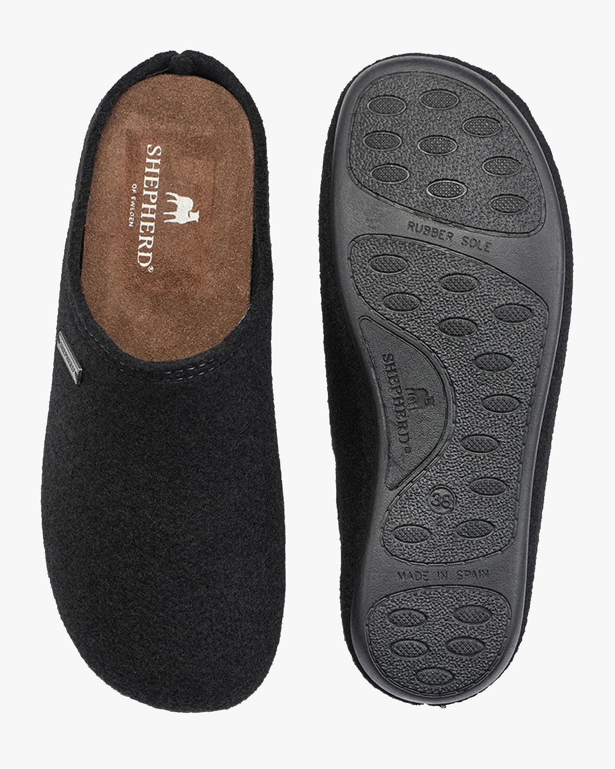 Shepherd® Of Sweden Jon Wool Slippers - Black