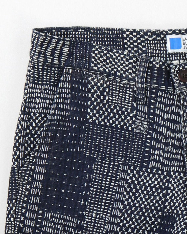 Japan Blue Sashiko Sweat Shorts - Indigo Pattern 1