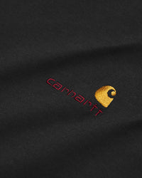 Carhartt WIP L/S American Script Tee - Black | Carhartt WIP T Shirts | JEANSTORE