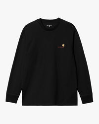 Carhartt WIP L/S American Script Tee - Black | Carhartt WIP T Shirts | JEANSTORE