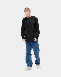 Carhartt WIP L/S American Script Tee - Black | Carhartt WIP T Shirts | JEANSTORE