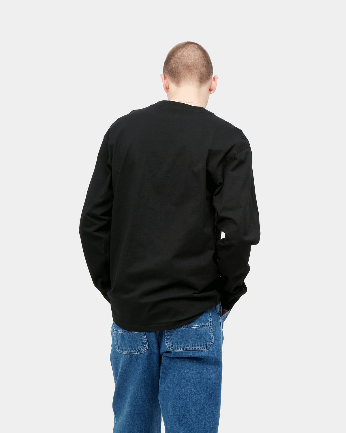 Carhartt WIP L/S American Script Tee - Black | Carhartt WIP T Shirts | JEANSTORE