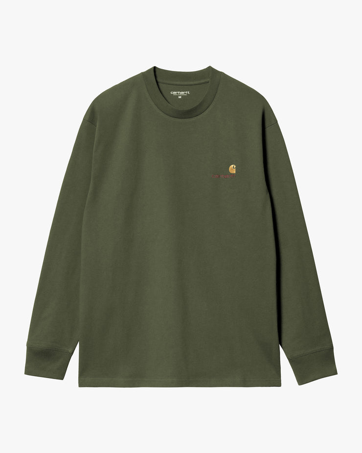 Carhartt WIP L/S American Script Tee - Tarragon | Carhartt WIP T Shirts | JEANSTORE