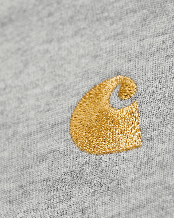 Carhartt WIP L/S Chase Tee - Grey Heather / Gold