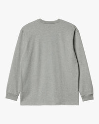 Carhartt WIP L/S Chase Tee - Grey Heather / Gold | Carhartt WIP T Shirts | JEANSTORE