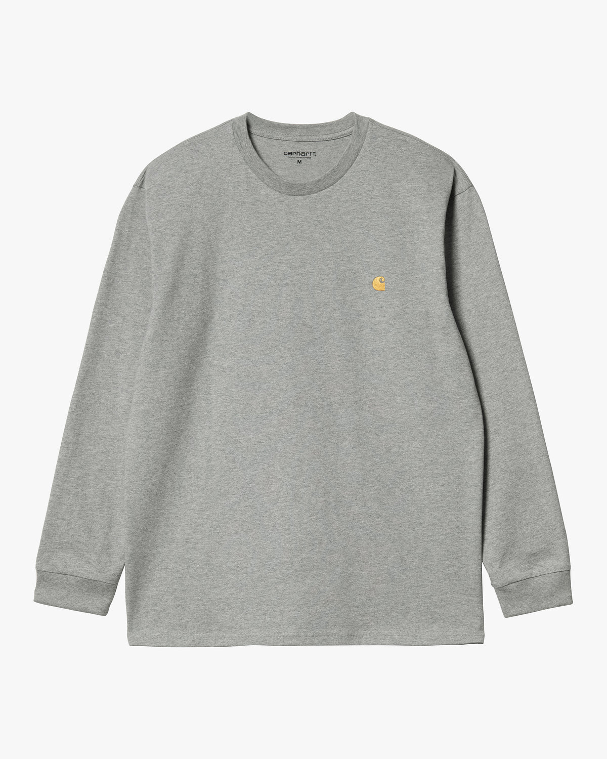 Carhartt WIP L/S Chase Tee - Grey Heather / Gold | Carhartt WIP T Shirts | JEANSTORE