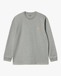 Carhartt WIP L/S Chase Tee - Grey Heather / Gold | Carhartt WIP T Shirts | JEANSTORE