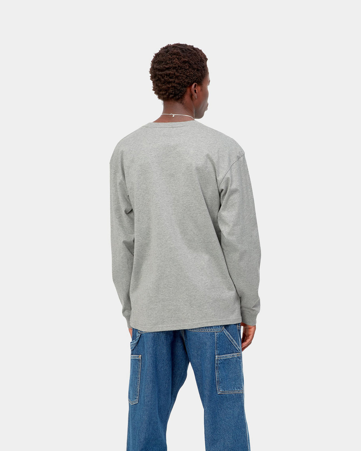 Carhartt WIP L/S Chase Tee - Grey Heather / Gold | Carhartt WIP T Shirts | JEANSTORE