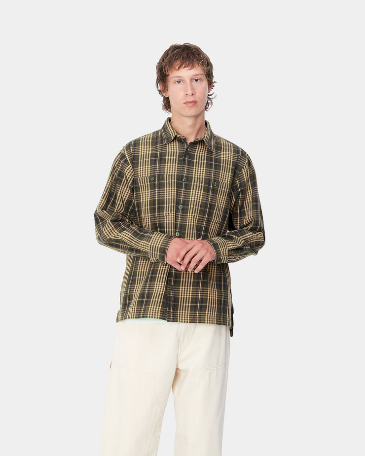 Carhartt WIP L/S Mandlik Shirt - Mandlik Check / Office Green