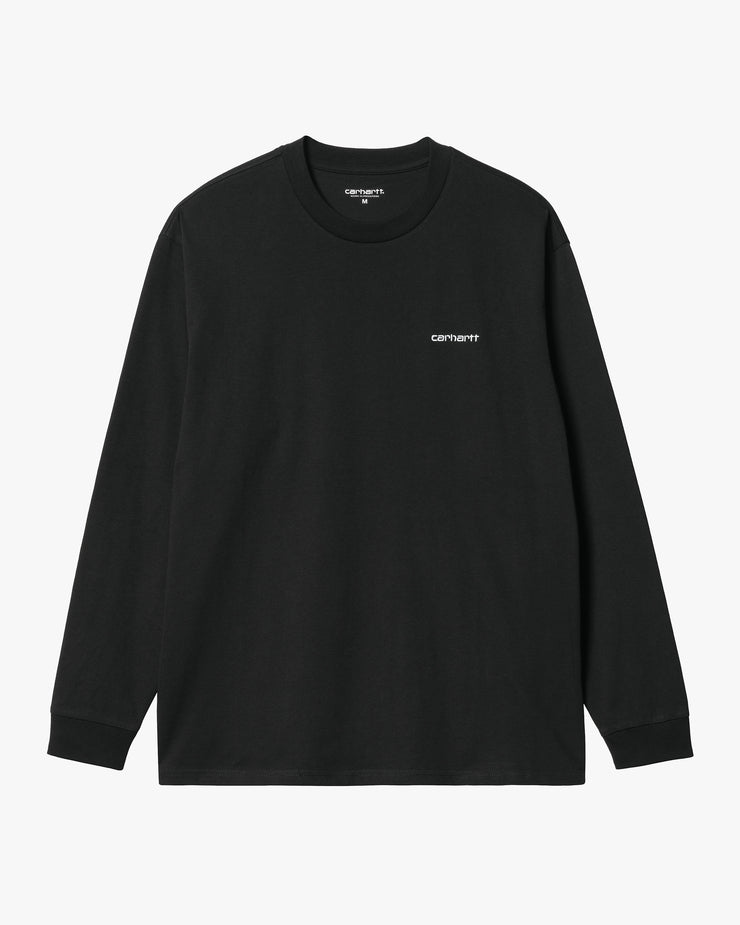 Carhartt WIP L/S Script Embroidery Tee - Black / White