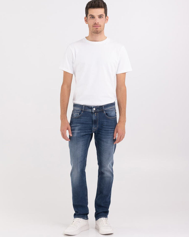 Replay Rocco Relaxed Straight Mens Jeans - Dark Blue