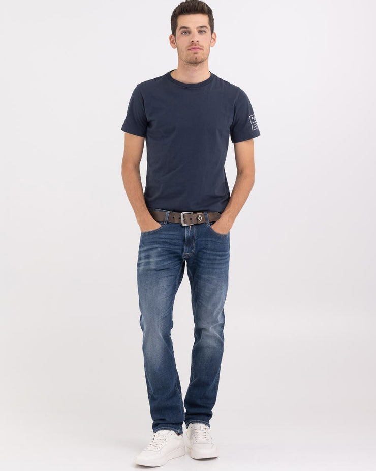 Replay Rocco Relaxed Straight Mens Jeans - Dark Blue