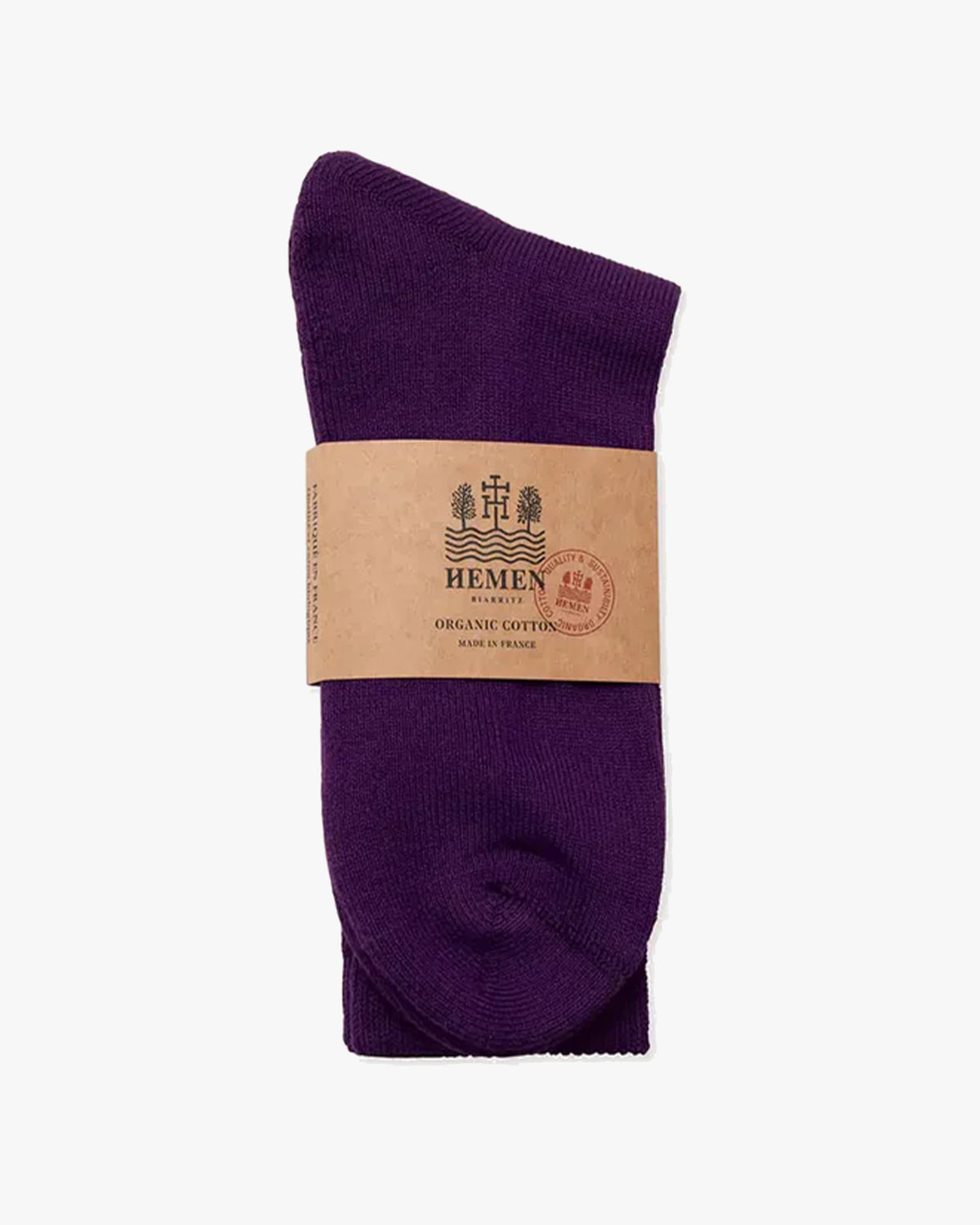 Hemen Biarritz HMN04 Organic Cotton Rib Sport Socks - Purple