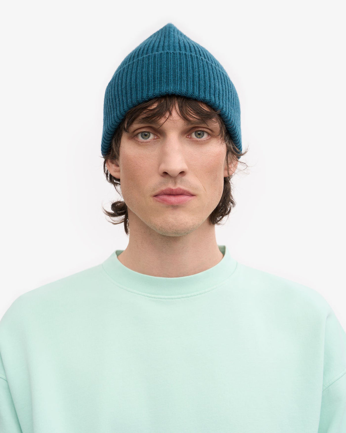Colorful Standard Merino Wool Beanie - Ocean Green | Colorful Standard Hats | JEANSTORE