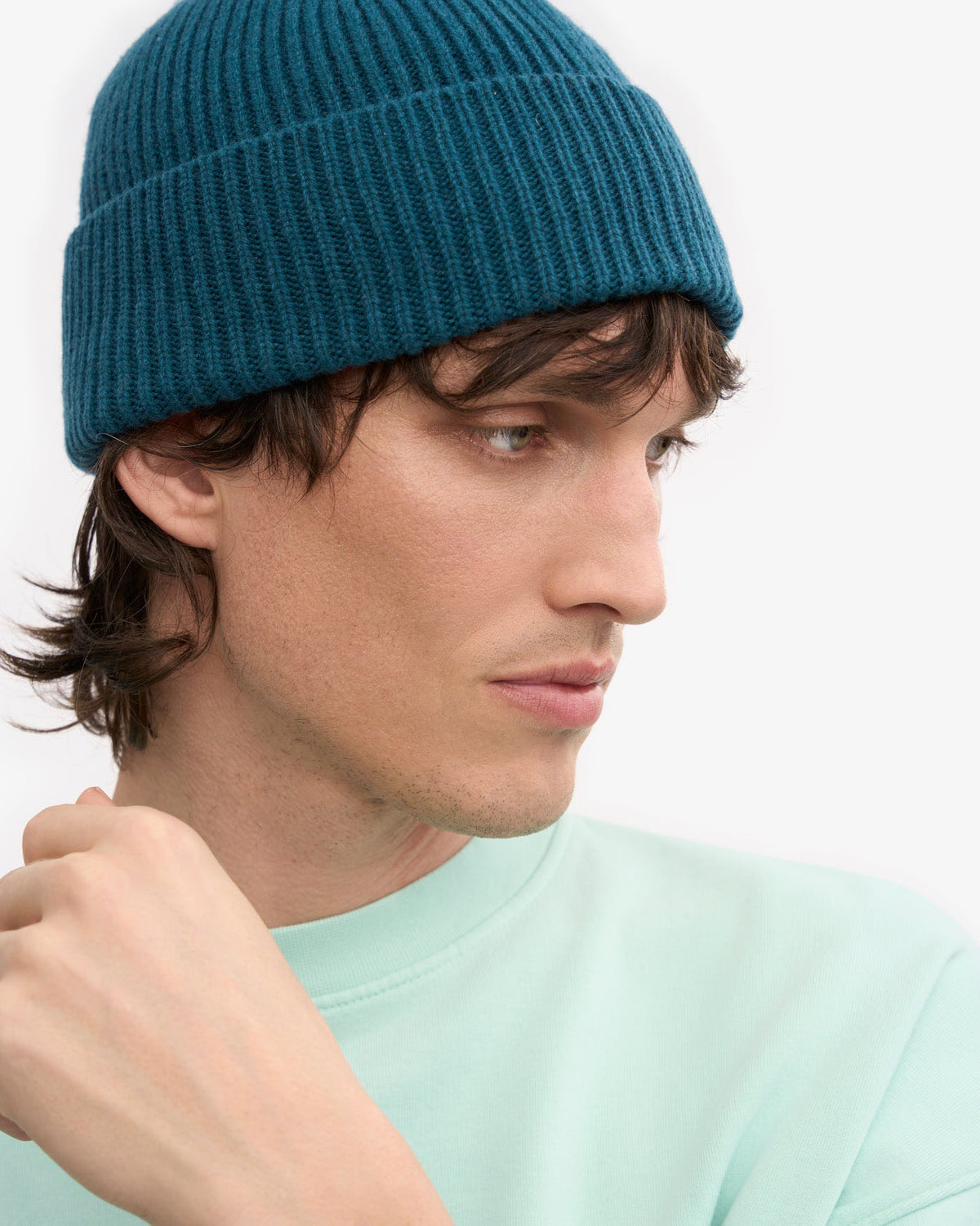 Colorful Standard Merino Wool Beanie - Ocean Green | Colorful Standard Hats | JEANSTORE