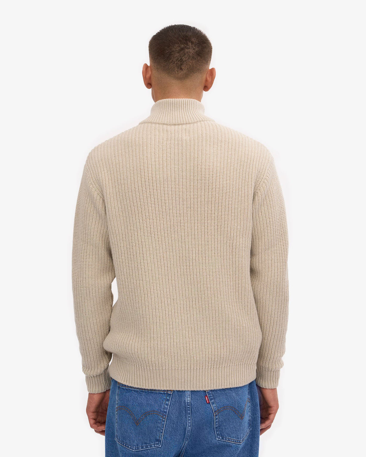 Colorful Standard Merino Wool Quarter Zip Sweater - Ivory White