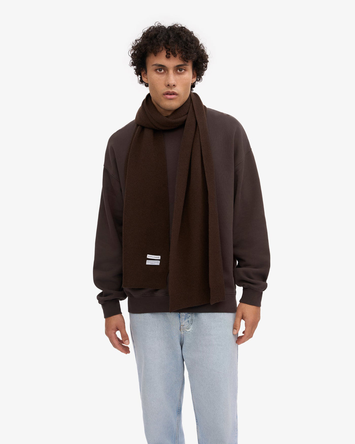 Colorful Standard Merino Wool Scarf - Coffee Brown