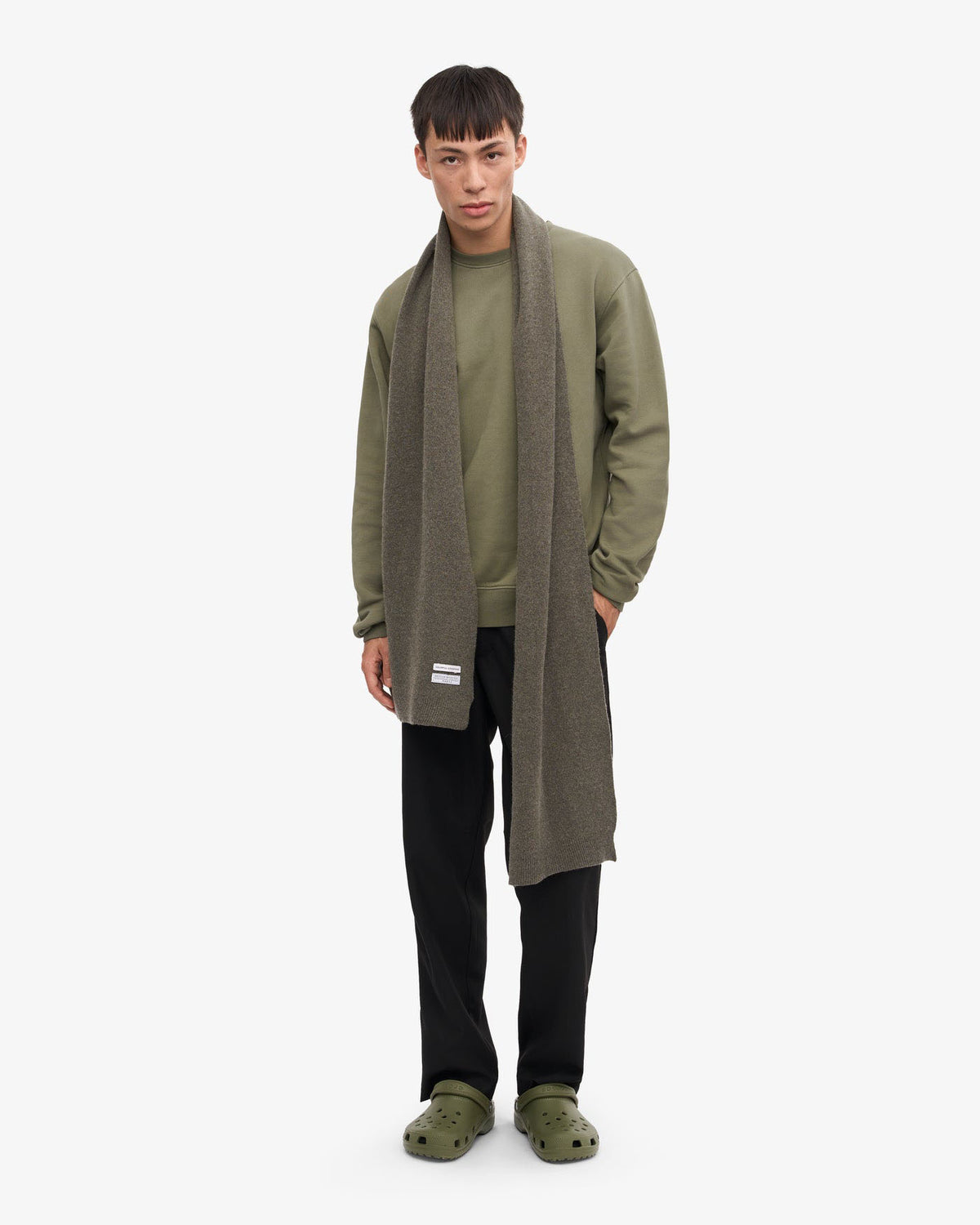 Colorful Standard Merino Wool Scarf - Dusty Olive | Colorful Standard Scarves | Jeanstore