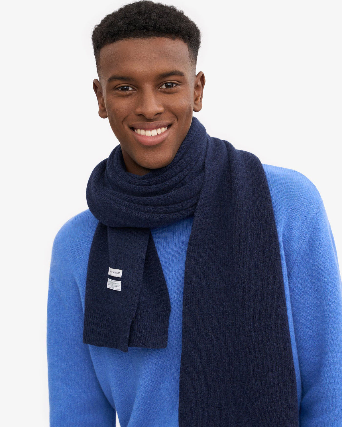 Colorful Standard Merino Wool Scarf - Marine Blue | Colorful Standard Scarves | Jeanstore