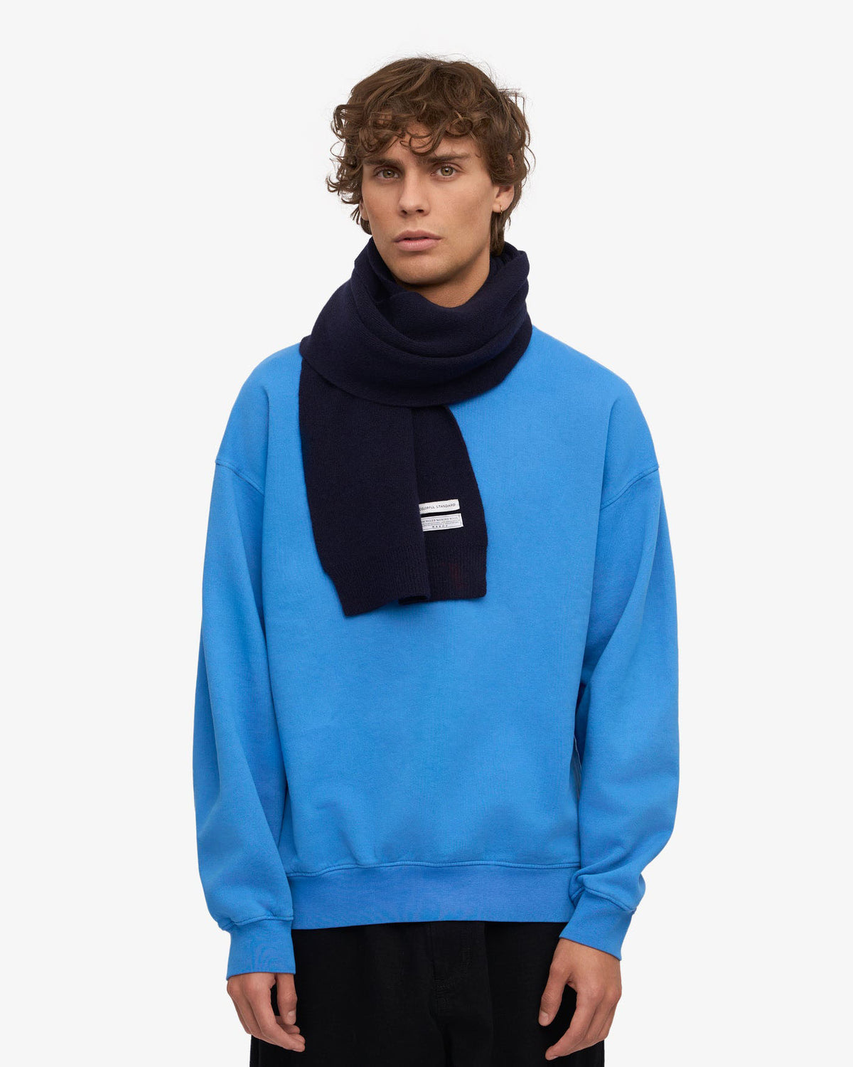 Colorful Standard Merino Wool Scarf - Navy Blue | Colorful Standard Scarves | Jeanstore