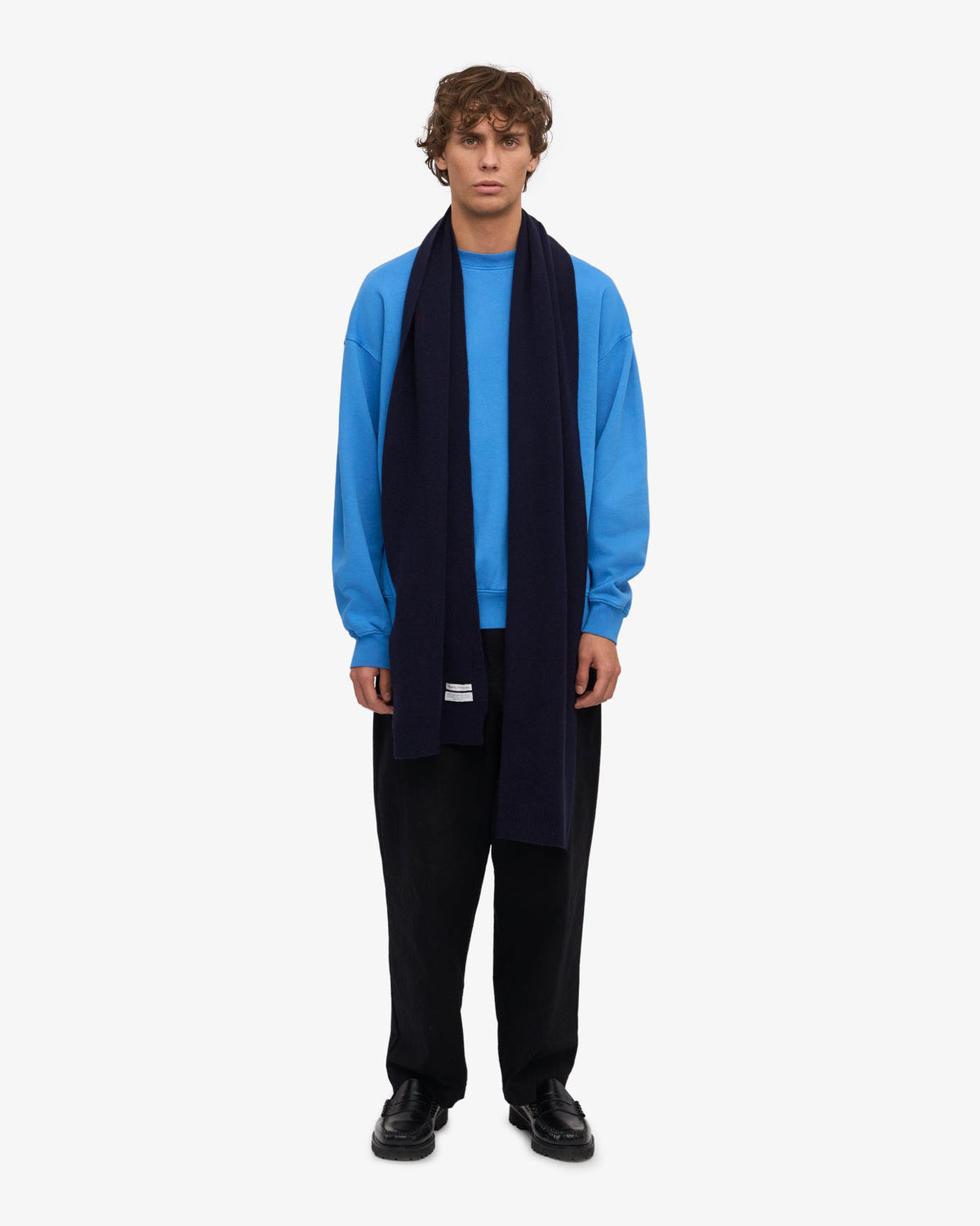 Colorful Standard Merino Wool Scarf - Navy Blue | Colorful Standard Scarves | Jeanstore