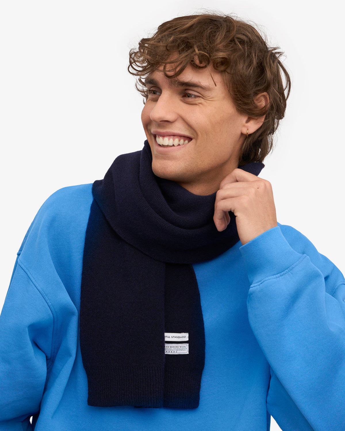 Colorful Standard Merino Wool Scarf - Navy Blue | Colorful Standard Scarves | Jeanstore