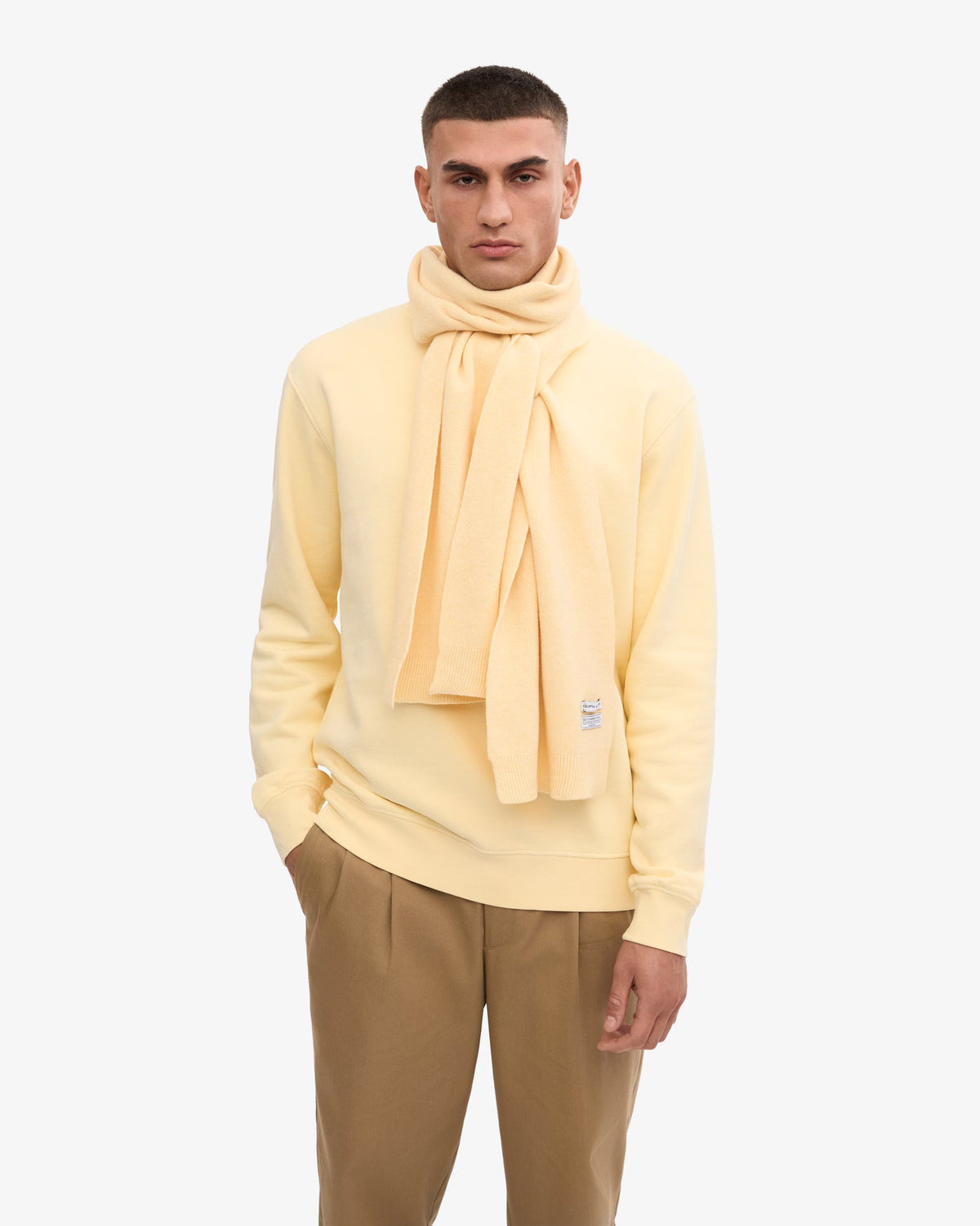Colorful Standard Merino Wool Scarf - Soft Yellow